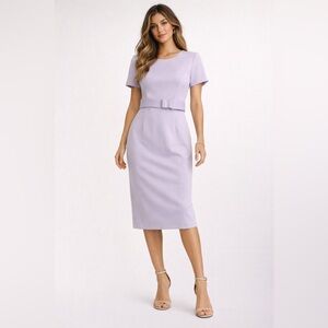 Calvin Klein Lavender Belted Sheath Dress Petite 2P